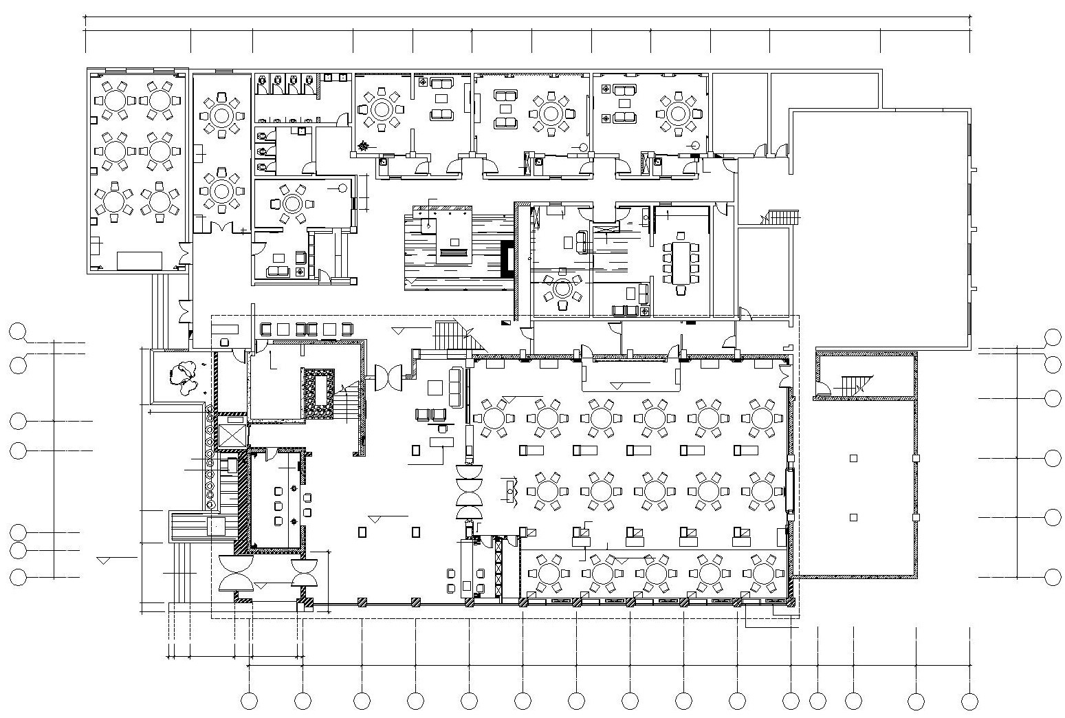 [三门峡]某中式风格大型酒楼内部装饰施工图及效果图