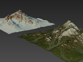 u3d 山体 雪山 石头山CG模型【ID:167717163】