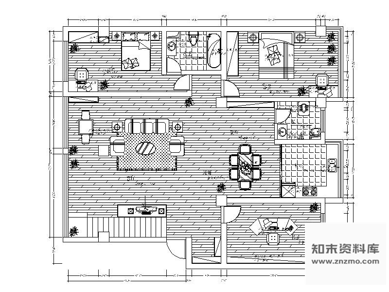 施工图215㎡现代时尚双层别墅装修图含效果