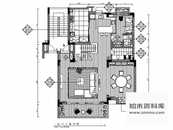 施工图安徽某山水居别墅室内设计全套施工图