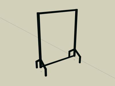 金属带轮子的落地晾衣架3d模型下载【id:125620574】