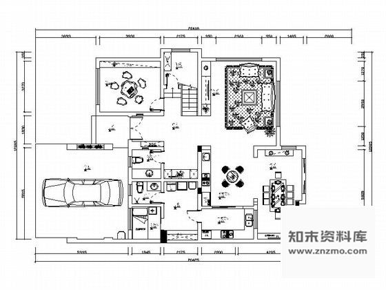 施工图豪华时尚三层别墅室内设计方案含效果