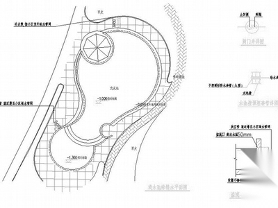 南昌某小区水景给排水设计图纸 园林景观给排水