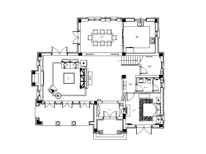 [山东]新古典中式风格别墅室内设计施工图（含实景图，...