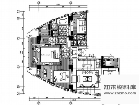 施工图厦门现代简约酒店总统套房设计CAD施工图