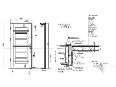 防盗门cad图纸平面图