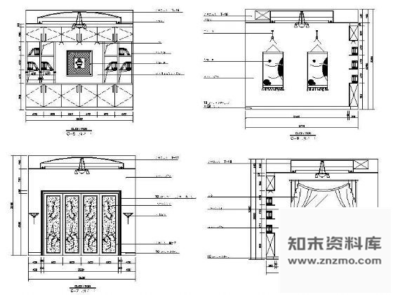 图块/节点欧式别墅书房立面设计图