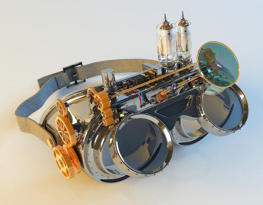工业风格机械眼镜 朋克眼镜 饰品3d模型