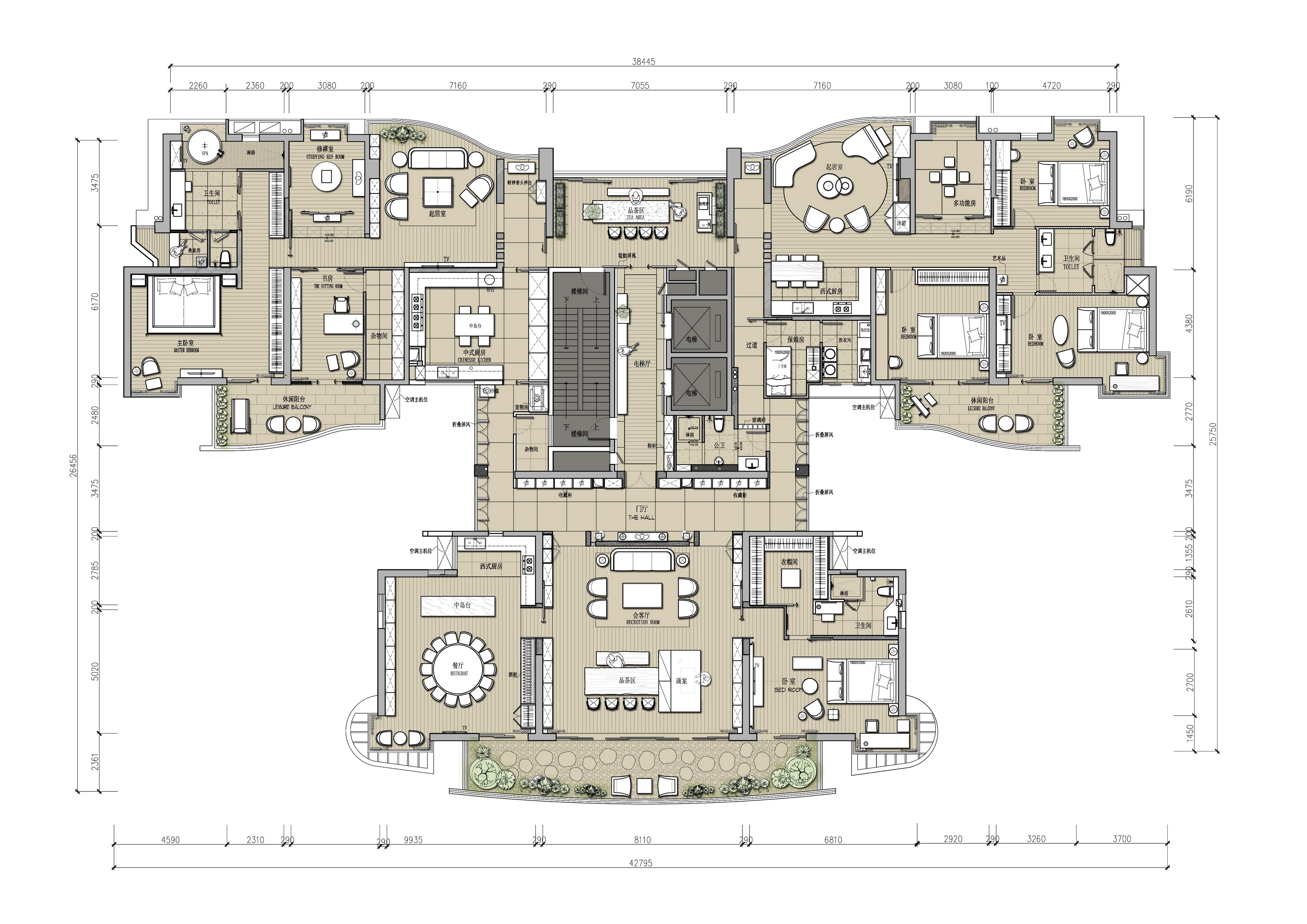 香港逸森建筑梧桐山陈先生私人豪宅效果图+设计方案+施工图 别墅