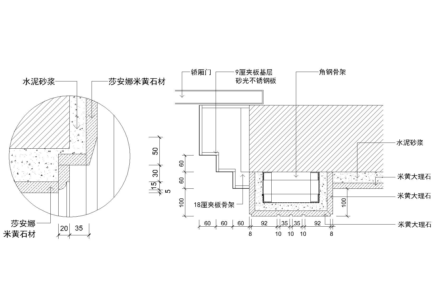 隔断，踢脚，装饰线，墙面等节点大样详图