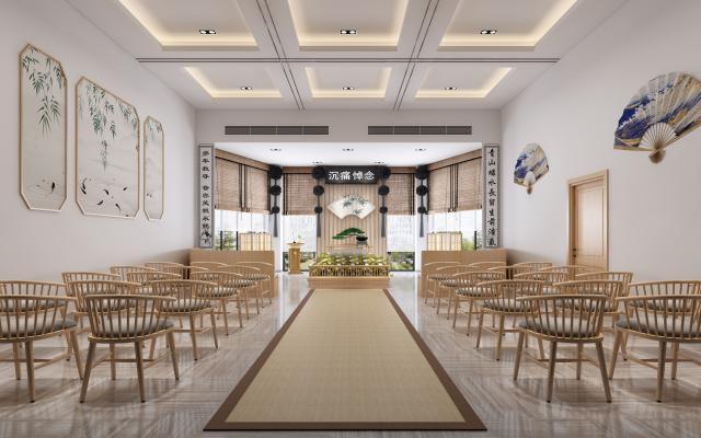 日式告别厅 灵堂 现代灵堂3d模型