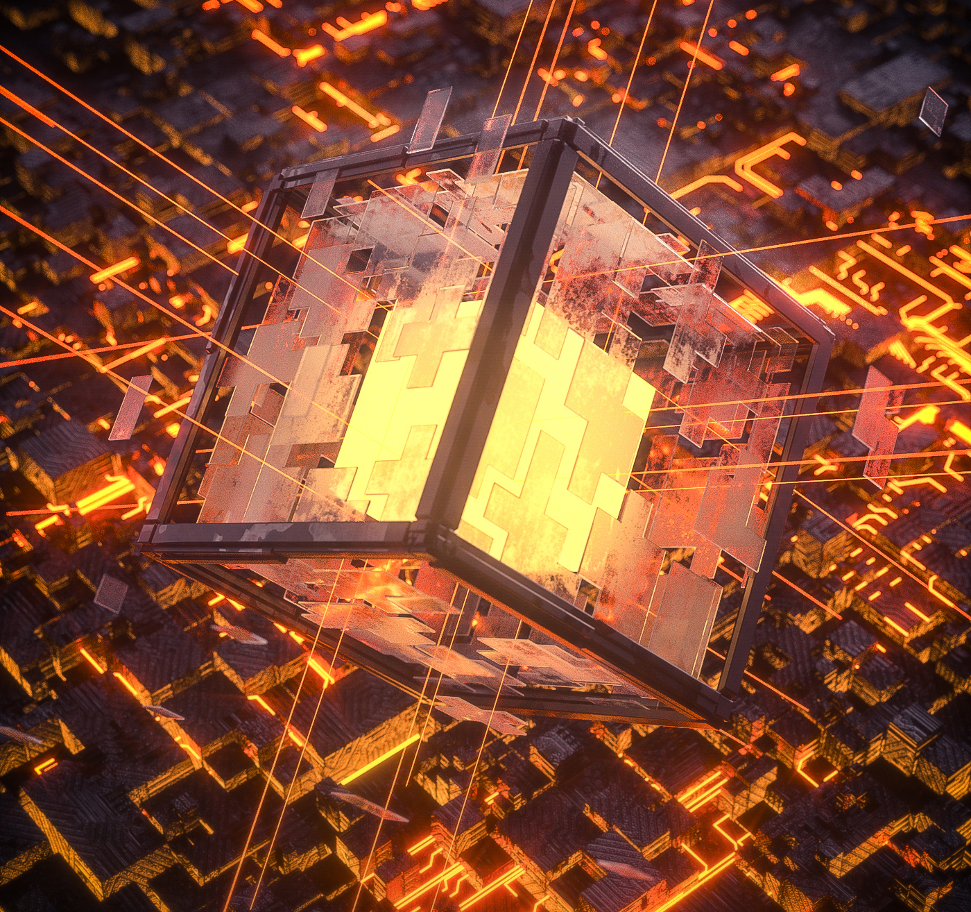 立体科技芯片cg模型