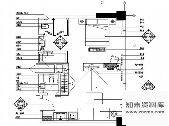 施工图重庆现代简约四星级酒店商务套房装修施工图