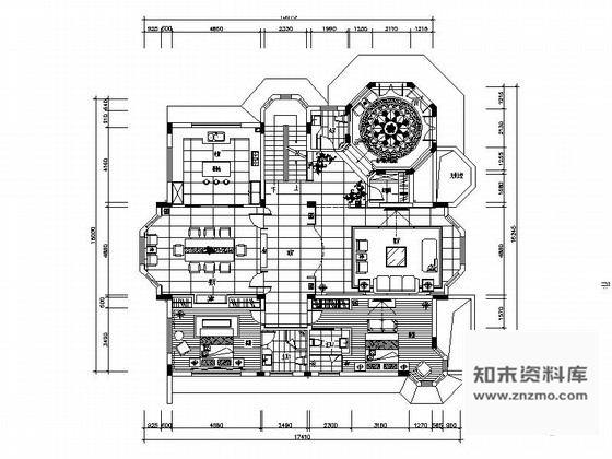 施工图湖北精品新中式古典三层别墅装修图含效果