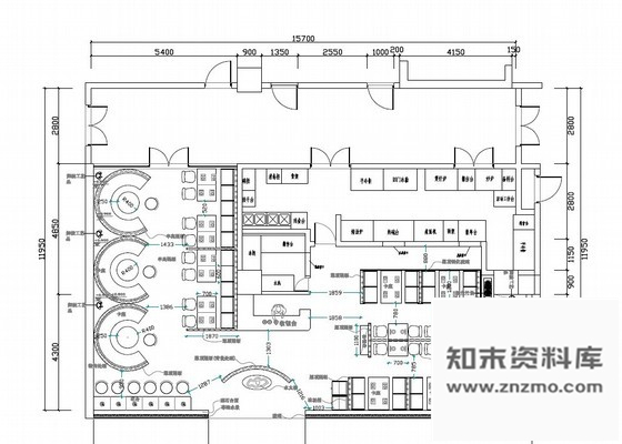 施工图上海时尚日式连锁面馆室内装修图含效果