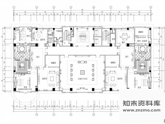 施工图苏州奢华欧式风格商务会所七层客房区室内装修图含效果