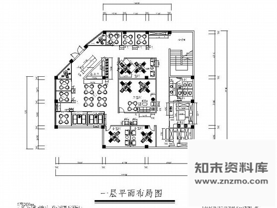 施工图中式茶楼室内装修图