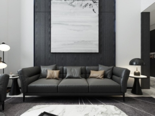 现代复式客厅餐厅全景3d模型【ID:131220178】