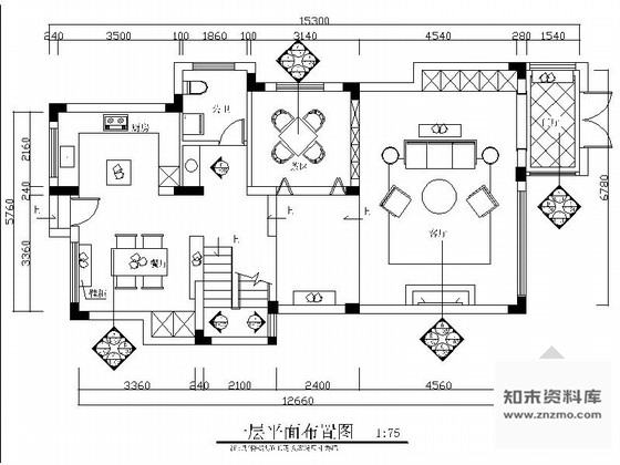 施工图精品清新简约北欧风格两层小别墅室内设计装修施工图含效果