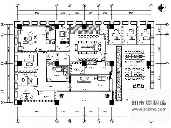 施工图四川建筑工程公司时尚现代办公室精装修室内设计施工图含效果