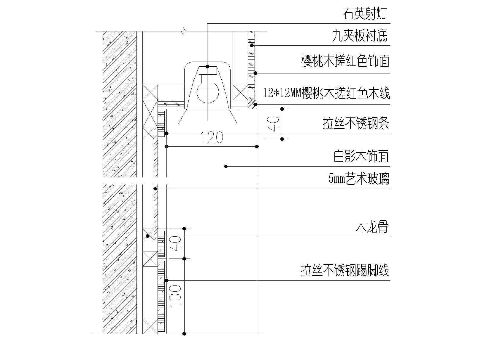 不锈钢玻璃，洗手盆浴缸，墙面镜子节点详图