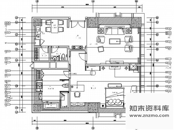 施工图公寓式酒店客房装修图Ⅰ