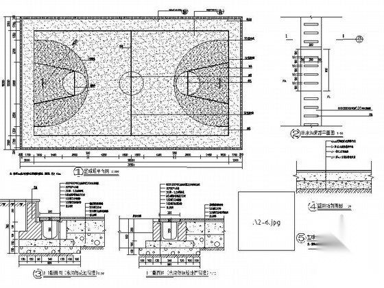 籃球場平面設計施工圖【id:165464142】