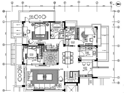 青岛某别墅全套室内装修设计施工图