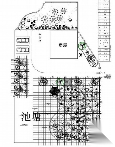 别墅庭院景观规划设计总平面图