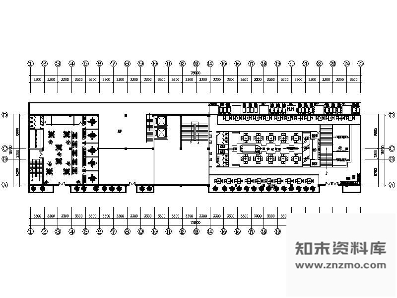 施工图中式风格火锅餐饮链锁店设计图