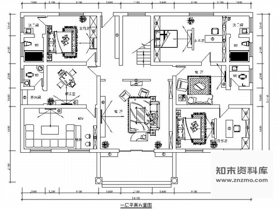 施工图名师设计田园风格三层别墅装修图含效果