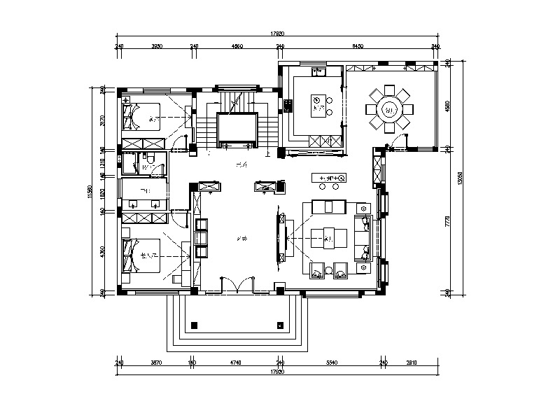 新中式别墅设计CAD施工图（含实景图）