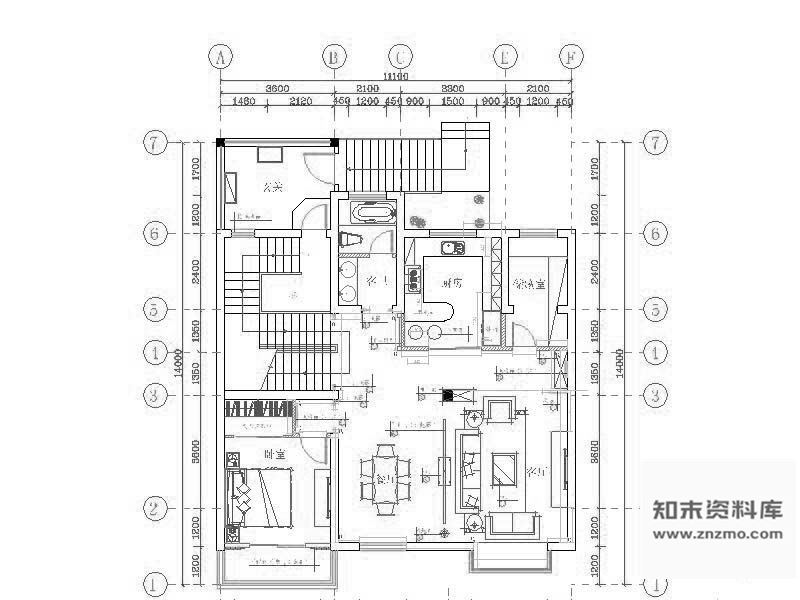 施工图中式风格双层别墅装修图