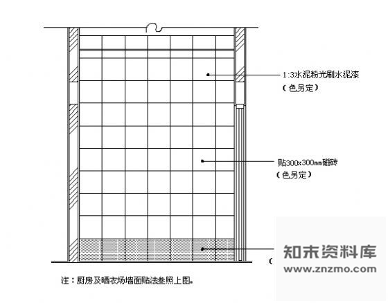 图块/节点茶水间墙面磁砖贴法示意图