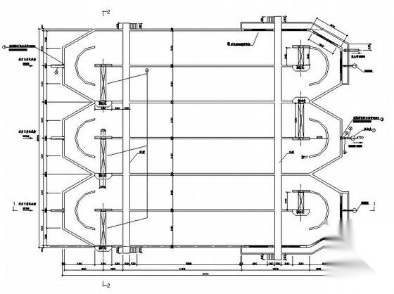 某污水处理工程三沟式氧化沟与可调出水堰详图 市政给排水