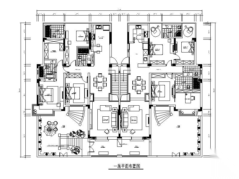 [江苏]中式风格两层公寓样板间设计CAD施工图 效果图