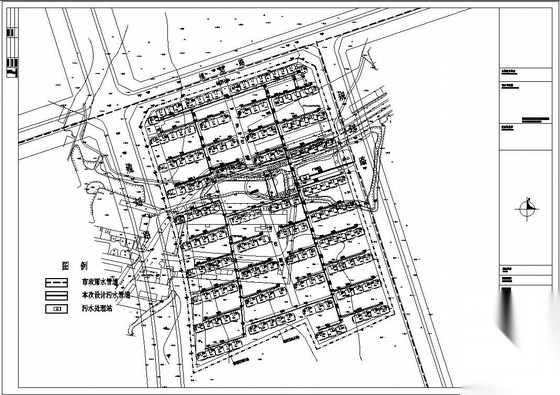 污水管网总平面图 市政给排水
