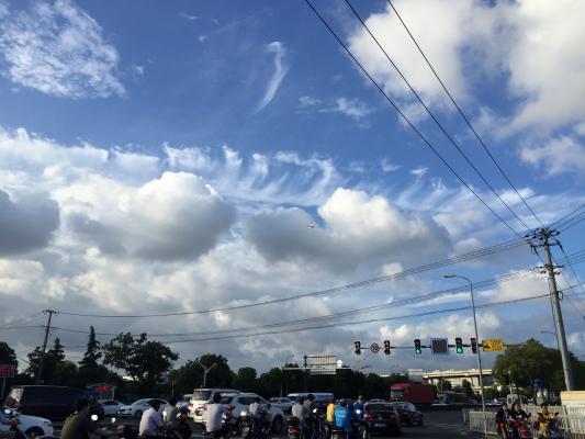 都市的街道 天空 人群