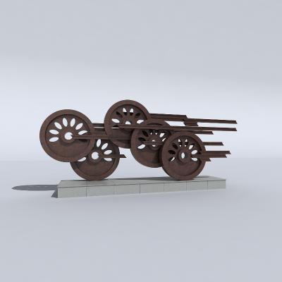 工业风城市雕塑小品3d模型下载_原创城市雕塑小品3d模型【知末网3d