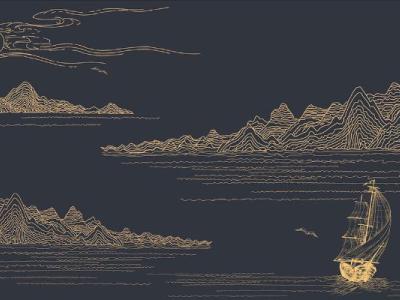 蓝底白花壁纸贴图