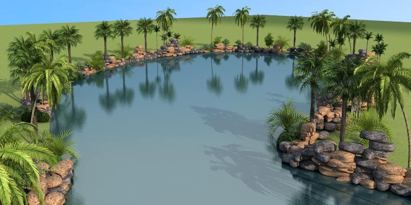 其它假山水景3d模型下载_原创假山水景3d模型【知末网3d模型】