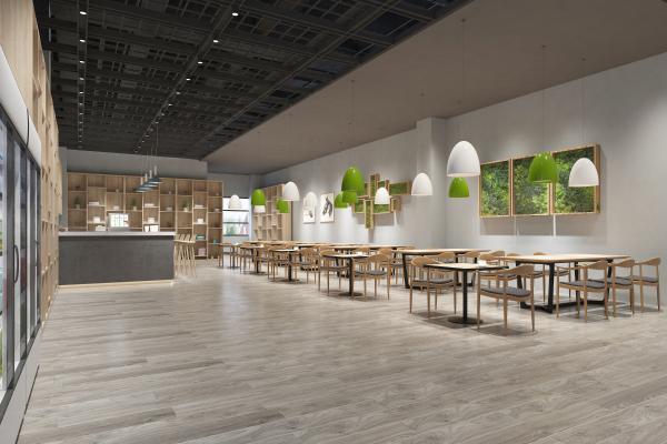 现代公司餐厅 茶水间 休闲区 书吧 吊灯 饰品 冰柜 休闲桌椅 绿植