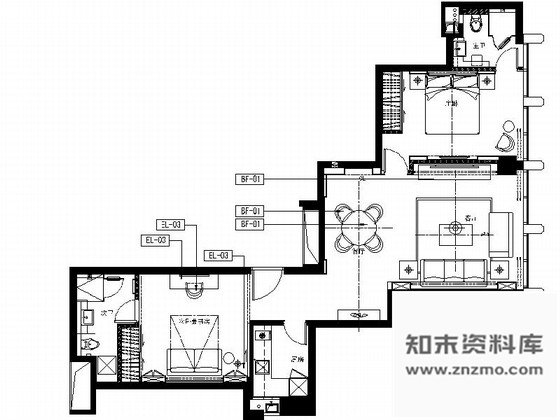 施工图浙江简欧轻奢商务酒店贵宾客房室内施工图含效果图