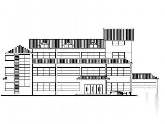 [重庆]某中学三层中式学生食堂、宿舍建筑报建图