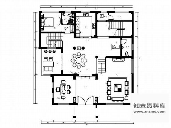 施工图重庆新中式风格四层别墅装修图含效果