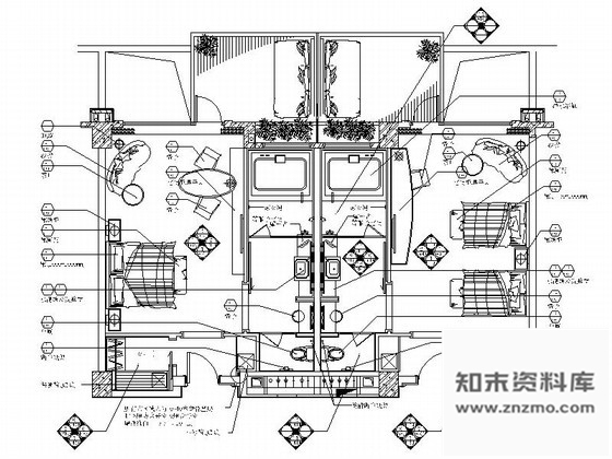 施工图深圳古典风格A1B型客房室内施工图