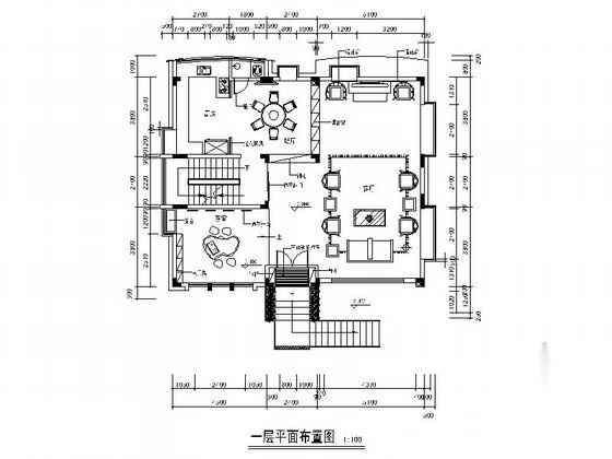 [广州]环境优雅别墅区新中式风格三层别墅装修施工图