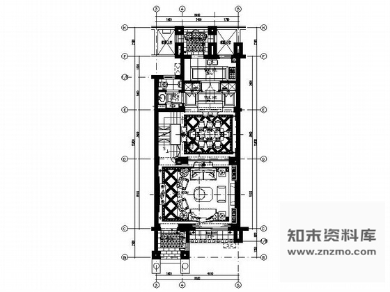 施工图绍兴法式园林社区联排别墅样板房室内装修施工图