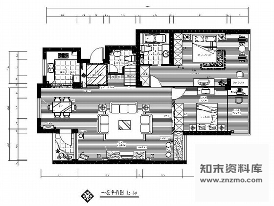 施工图简单双层别墅室内装修图