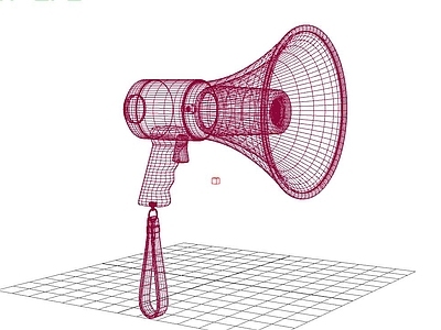 高精,写实,喇叭,扩音器3d模型